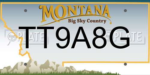 TT9A8G Montana License Plate