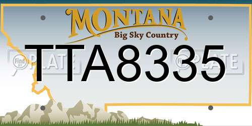 TTA8335 Montana License Plate