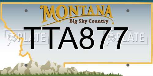 TTA877 Montana License Plate