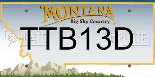 TTB13D Montana License Plate