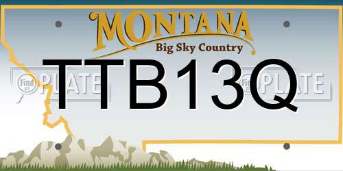 TTB13Q Montana License Plate