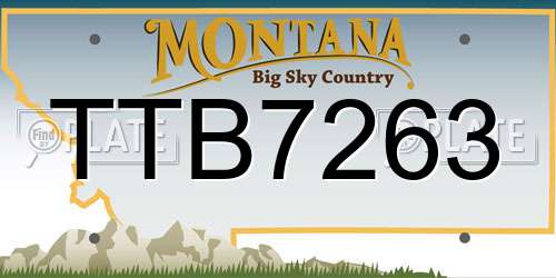 TTB7263 Montana License Plate