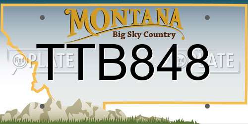 TTB848 Montana License Plate
