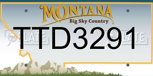 TTD3291 Montana License Plate