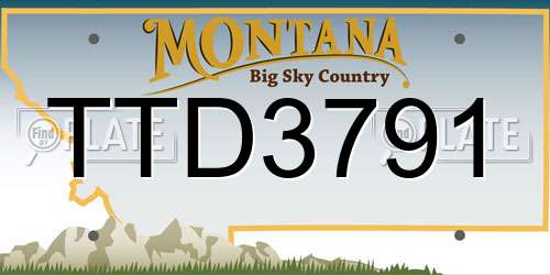 TTD3791 Montana License Plate