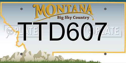 TTD607 Montana License Plate