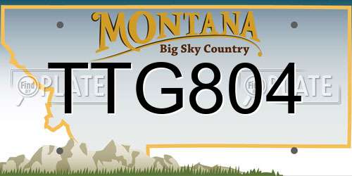 TTG804 Montana License Plate