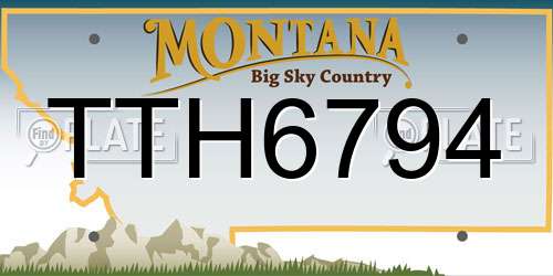 TTH6794 Montana License Plate