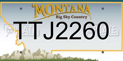 TTJ2260 Montana License Plate