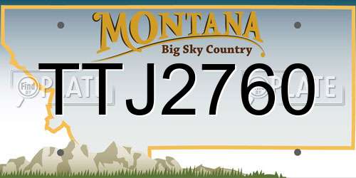 TTJ2760 Montana License Plate