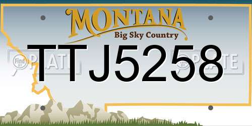 TTJ5258 Montana License Plate