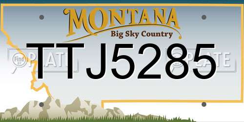 TTJ5285 Montana License Plate