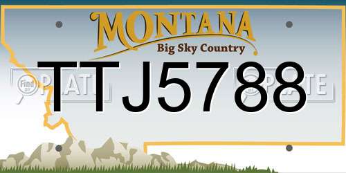 TTJ5788 Montana License Plate