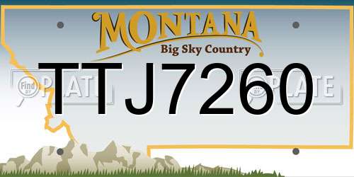 TTJ7260 Montana License Plate