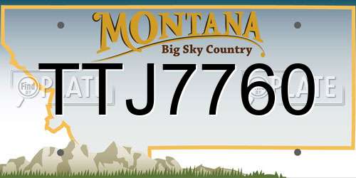TTJ7760 Montana License Plate
