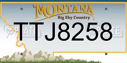 TTJ8258 Montana License Plate