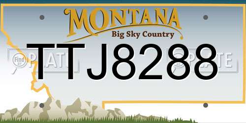 TTJ8288 Montana License Plate