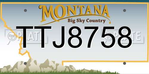 TTJ8758 Montana License Plate