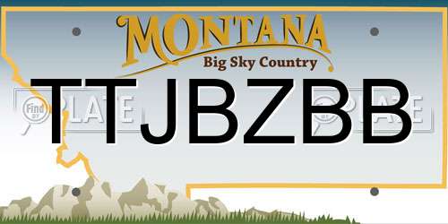 TTJBZBB Montana License Plate