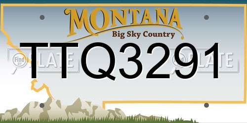 TTQ3291 Montana License Plate