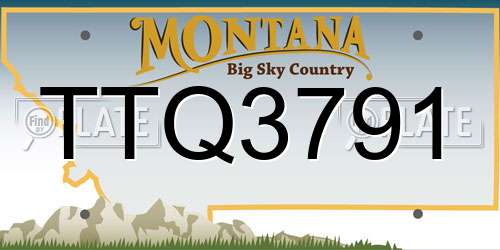 TTQ3791 Montana License Plate
