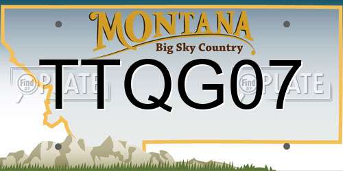 TTQG07 Montana License Plate