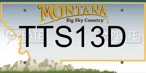 TTS13D Montana License Plate