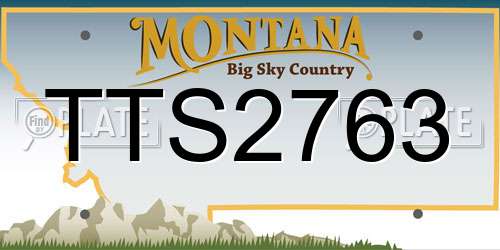 TTS2763 Montana License Plate