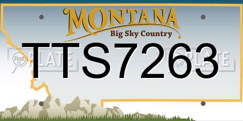 TTS7263 Montana License Plate