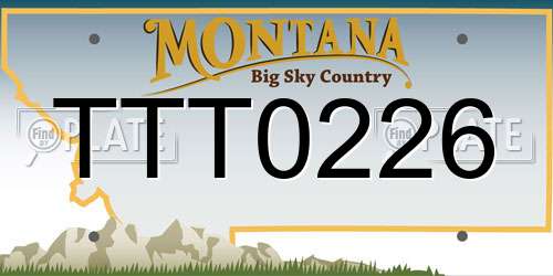 TTT0226 Montana License Plate