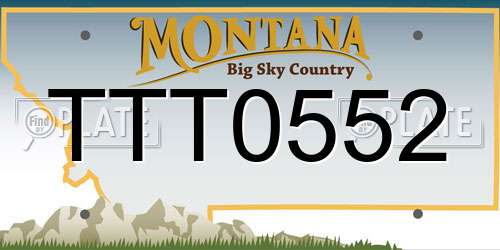 TTT0552 Montana License Plate