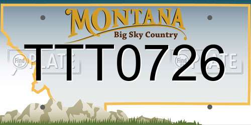 TTT0726 Montana License Plate