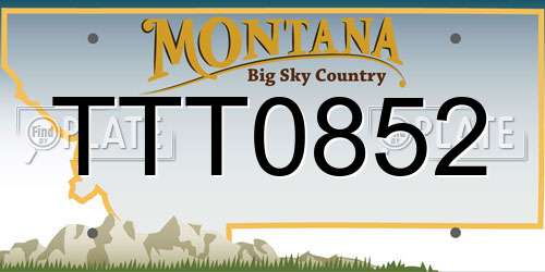 TTT0852 Montana License Plate