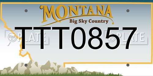 TTT0857 Montana License Plate