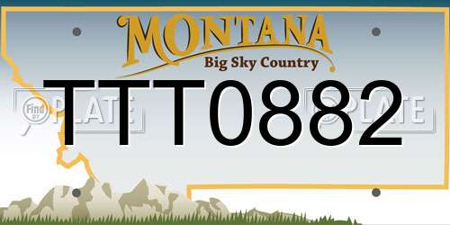 TTT0882 Montana License Plate