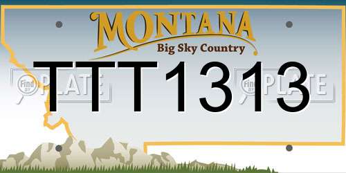 TTT1313 Montana License Plate