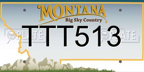 TTT513 Montana License Plate