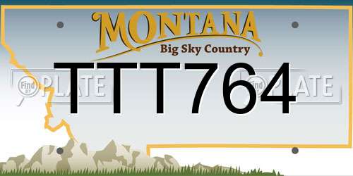 TTT764 Montana License Plate