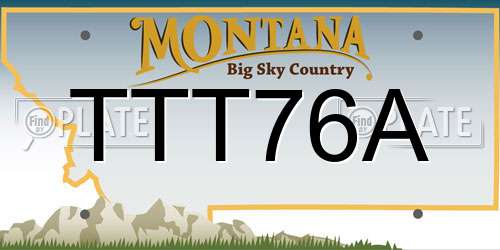 TTT76A Montana License Plate