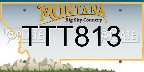 TTT813 Montana License Plate