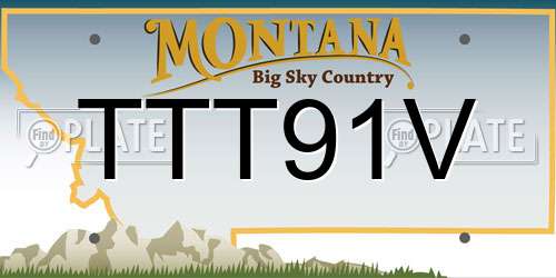 TTT91V Montana License Plate