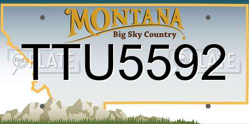 TTU5592 Montana License Plate