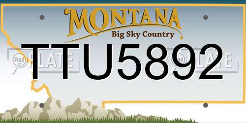 TTU5892 Montana License Plate