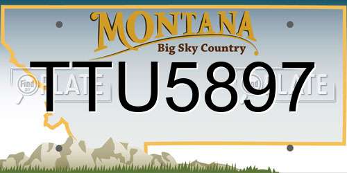 TTU5897 Montana License Plate