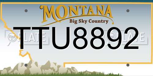 TTU8892 Montana License Plate