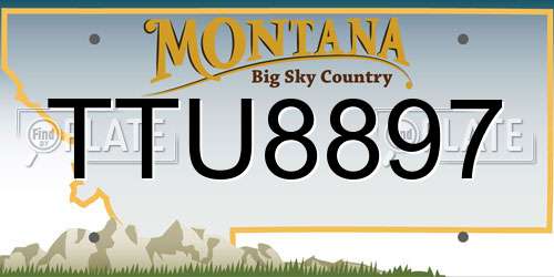 TTU8897 Montana License Plate