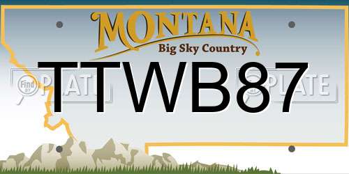 TTWB87 Montana License Plate