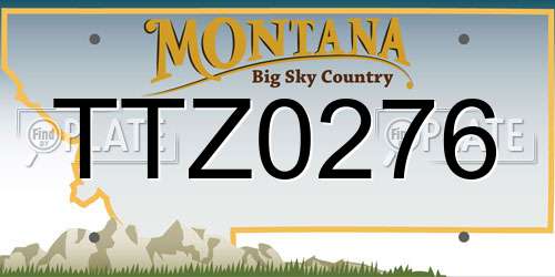 TTZ0276 Montana License Plate