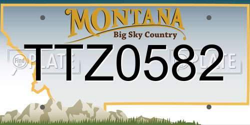 TTZ0582 Montana License Plate