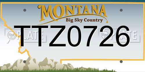 TTZ0726 Montana License Plate